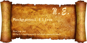 Medgyessi Elina névjegykártya